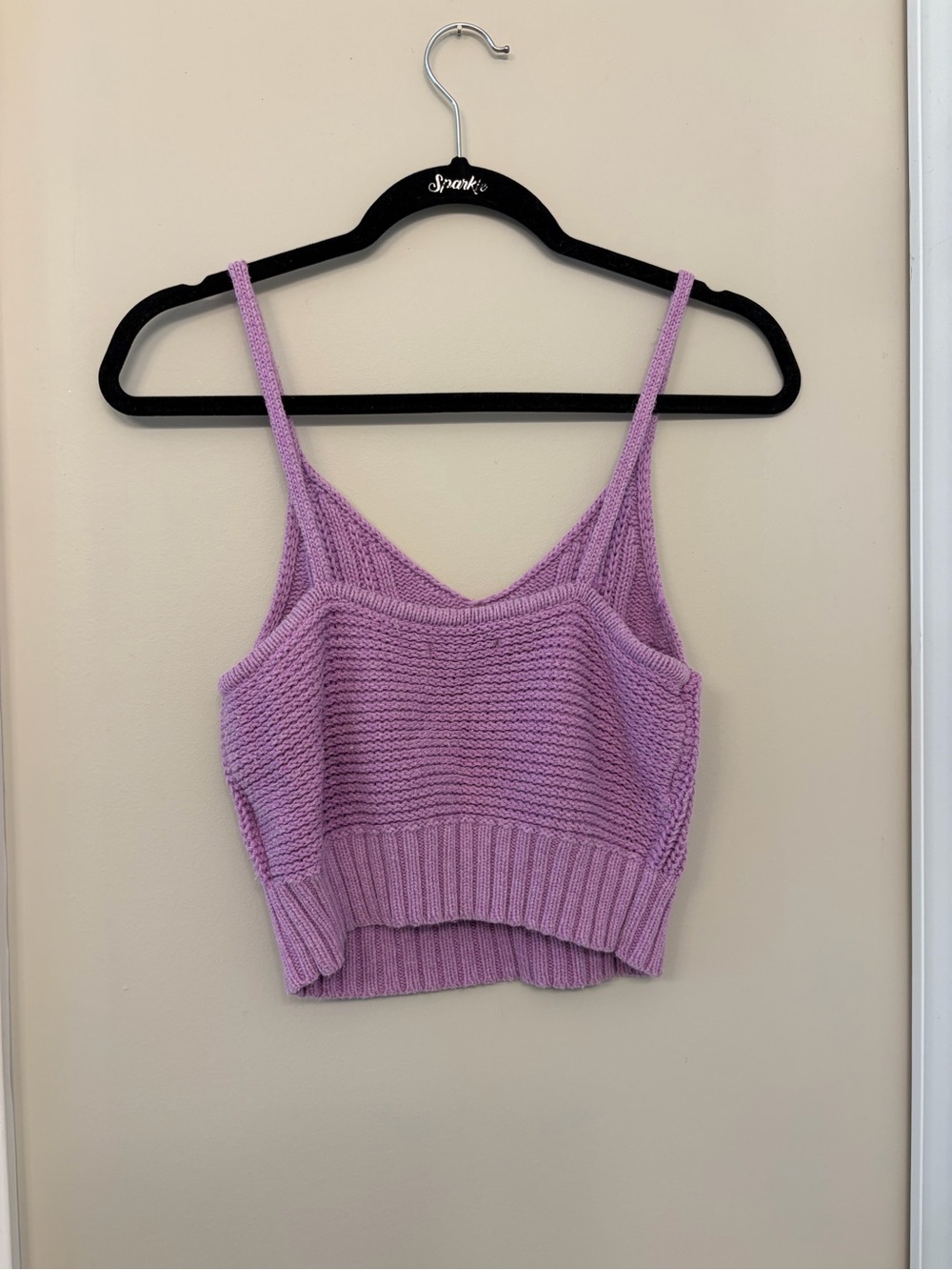 American Eagle Outfitters Lilac Cable-Knit Crop Tank - Picture 3 of 3